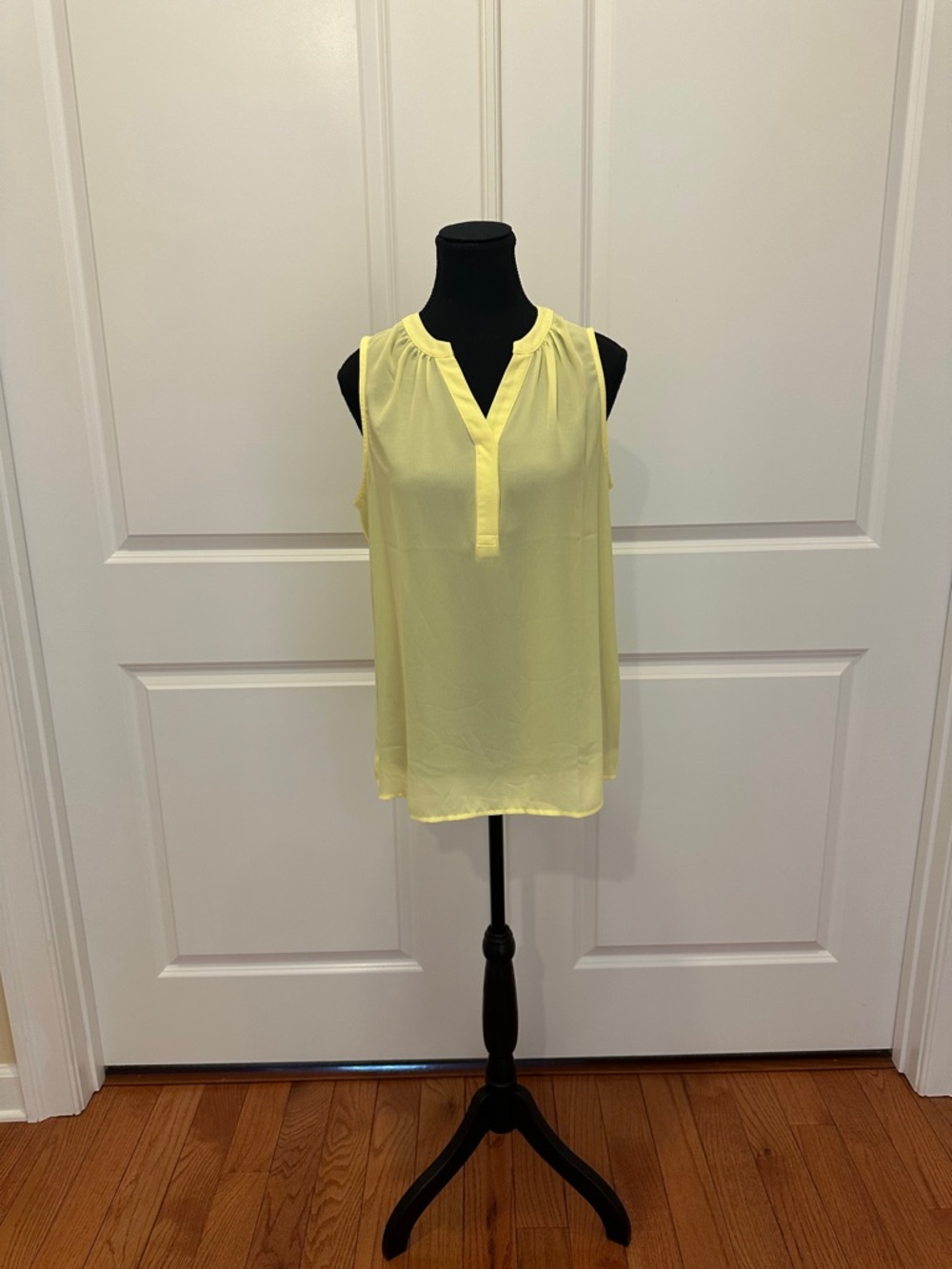 Sleeveless Yellow V-Neck Women’s Blouse
